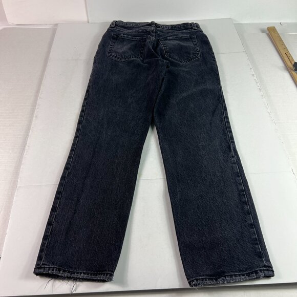 Abercrombie Fitch Jeans Womens 28x27* 90s Straight High Rise Black Denim Tag 27S - Picture 9 of 16